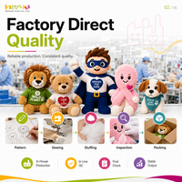 Juguetes de Peluche Personalizados para Campañas de Donación Navideñas, Tela Reciclada, MOQ Bajo, Entrega Rápida, Directo de Fábrica