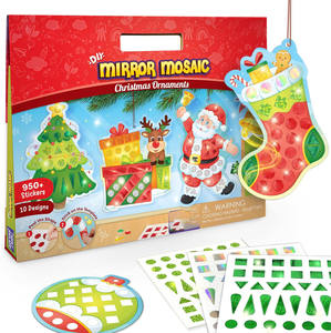Miroir mosaïque noël enfants Art ensemble bricolage artisanat Kit feuille autocollants pour enfants cadeau d'<span class=keywords><strong>anniversaire</strong></span> pour filles et garçons jouets de noël - Product Image 6