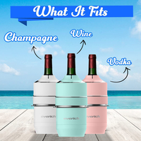 Refroidisseur à vin de 30 oz en acier inoxydable, refroidisseur à double paroi isolé, refroidisseur à glace avec différentes couleurs