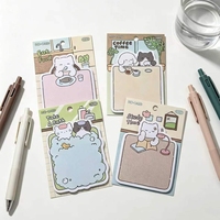Bloc-notes autocollants esthétiques en forme d'animaux, 30 feuilles, bloc-notes mignon en forme de chat, liste de tâches autocollante pour étudiants, cadeau de papeterie