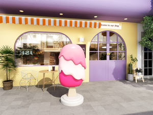 Giant Ice Cream <span class=keywords><strong>Cone</strong></span> Store front Kunst Fiberglas Skulptur Harz Retail Display Shop Dekor für Shopping Mall Promotions - Product Image 4