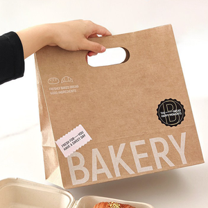 Wholesale Custom Kraft Paper <b>Bag</b> for Fast Food <b>Bread</b> Baked Coffee Shop Supermarket for Candy Sushi Takeaway Packaging Low Price - Product Image 6