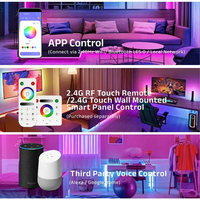 Kit de Bande LED COB RGBIC 24V Contrôlée par WiFi, Flexible et Découpable, Lumière Intelligente Certifiée RoHS/CE pour Éclairage Domestique, Fêtes et Gaming