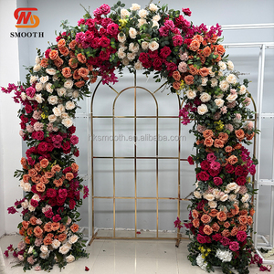 Arche florale rose luxueuse et élégante pour décoration de mariage, fleurs artificielles faites à la main pour la mise en scène de la cérémonie - Product Image 5