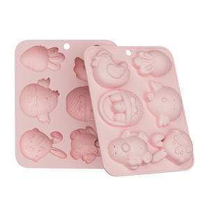 Moldes de Silicona Antiadherentes con Diseño de Conejito de Pascua, Reutilizables, de Grado Alimenticio, Lindos Moldes Magnéticos de Silicona para Chocolate, Dulces y Hielo - Product Image 1