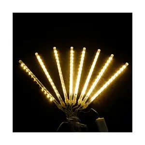 Spot solaire météore douche lumières chaîne arbre de noël couleur tube extérieur étanche eau courante lampe vacances décoration 8 pack