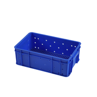 Caisses en plastique ventilées, écologiques et recyclables avec trous de drainage, empilables, pour le stockage et le traitement des fruits de mer