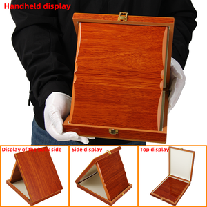 Placa de Madera Cuadrada en Oferta, Placa de Madera Roja en Blanco para Escritorio, Premio para Maestro/Trabajador de Oficina/Jefe/Estudiante - Product Image 3