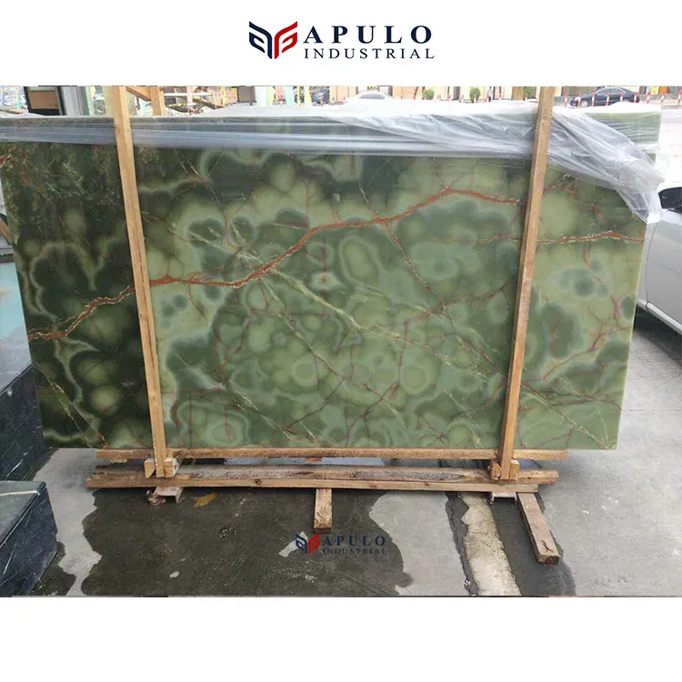 Polished Green Onyx Marble Slab Price 2021 hot sale green onyx marble tile flooring factory low price pakistan green onyx stone