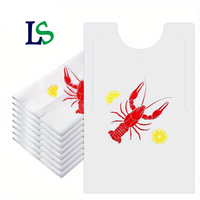 Bavoirs jetables personnalisés en plastique pour adultes, imprimés sur mesure, pour restaurant (homard, crabe)
