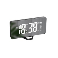 Led Spiegel Digitale Wekker Telefoon Usb Opladen Tafelklok Make-Up Despertador Reloj
