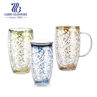 Tasse en verre à double paroi Offre Spéciale Star Design avec poignée tasse en verre à café à double couche en borosilicate isolé de Noël