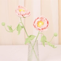 Fleurs au crochet faites à la main colorées, bouquet de fleurs artificielles en laine, micro-crochet de haute qualité, décoration d'intérieur, cadeaux artisanaux
