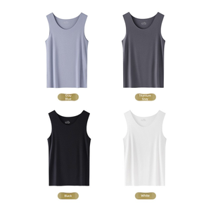 Canotta <span class=keywords><strong>Uomo</strong></span> Nuovo Design 2026, Sottomaglia Traspirante in Tessuto Senza Cuciture Lyocell Modal Anni '80 per Fitness - Product Image 5