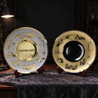 Plaques en alliage de zinc rondes personnalisées avec logo, bicolores, en relief, certificat commémoratif, souvenir, cadeau