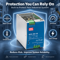 Alimentation électrique industrielle MEANWELL NDR-480-48 48V sur rail DIN 480W PFC pour systèmes de contrôle de machines