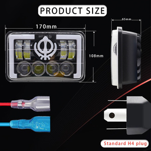 Phare LED carré <span class=keywords><strong>5</strong></span> pouces 75W Phare Led Hi/Low <span class=keywords><strong>Clignotant</strong></span> pour 4x4 Suzuki Samurai Jeep Wrangler Off Road 5x7 Work Light - Product Image 4