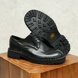Chaussures de mariage pour hommes en cuir véritable, bout rond, plateforme, sur mesure, haut de gamme, neuves, pour occasions formelles. - Product Image 2