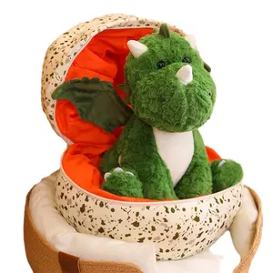 Creative Dinosaur Egg Turn Into Dino Plush Toys Stuffed Cartoon Dragon Doll Pillow Baby Sleeping Cushion For Kids Gifts