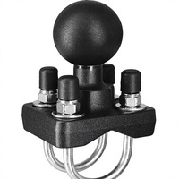 Support de fixation VIN 1,5 pouces en aluminium moulé avec base en U et rotule, pour rail marin, chariot élévateur, bras à double douille RAM pour tubes de 0,75 à 1,22 pouces de diamètre