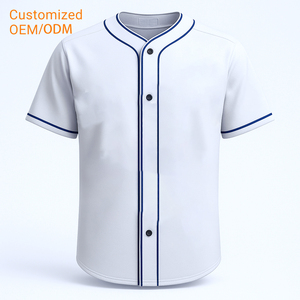 Chemise de baseball raglan en polyester 100% vierge personnalisée Maillot de baseball personnalisé boutonné - Product Image 1
