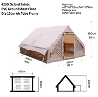 Grande tente Oxford 4 saisons 420D de 12 mètres carrés semblable à une cabine Tentes gonflables de camping imperméables extérieures pour 8 à 10 personnes