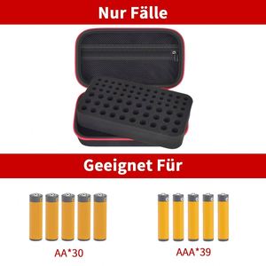 Boîte de rangement pour piles, étanche en EVA, pour 69 piles AA AAA C, piles au lithium 9V 3V, testeur non inclus, noir, petite taille - Product Image 2