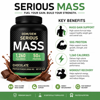 Poudre de Protéine de Lactosérum 50g Marque Blanche, Gainer de Masse 1260 Calories, Supplément Sportif pour le Renforcement Musculaire, Durée de Conservation 24 Mois