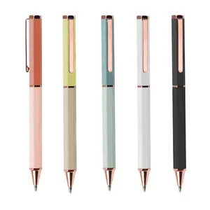 Custom Hexagonal Ballpoint Pen Items High Quality Office Promotional Gift Pens With Logo