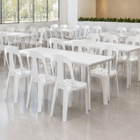 Chaises de salle à manger d'extérieur modernes, chaise monobloc en plastique blanc légère pour événements, villas et cours