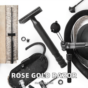 Rose Gold Reusable Double Edge Safety <b>Razor</b> <b>Set</b> with Metal <b>Razor</b> Handle for Face Use - Product Image 3