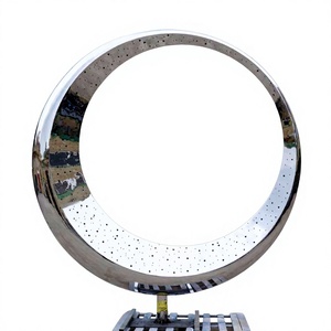 Sculpture abstraite moderne en acier inoxydable sur mesure de grande taille pour les paysages des places de campus - Product Image 1