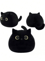 Chat noir en peluche oreiller poupée peluches chat animaux en peluche poupée Anime chat peluches jouets pour garçons filles amis chambre décoration