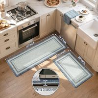 Tapis de cuisine florale rembourrés et ensembles de tapis vieillis antidérapants, style moderne et minimaliste pour cuisine, buanderie, bureau