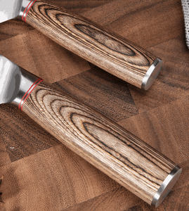 Set pisau tulang 6 inci baja karbon tinggi, koki Kiritsuke Santoku Nariki utilitas Paring daging dengan pegangan Pakkawood - Product Image 5