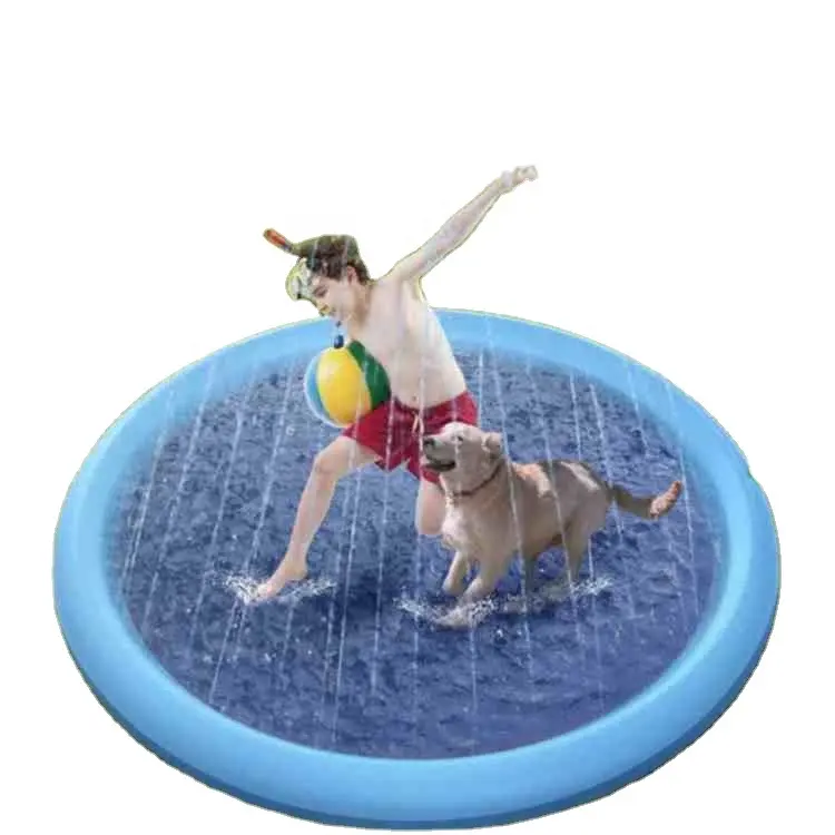 워터 파크 내마모성 고품질 여름 물 스프레이 개 장난감 67IN 대형 애완 동물 두꺼운 튀김 패드 수영장 게임 액세서리