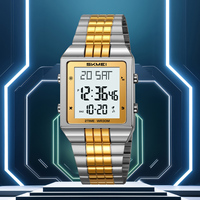 SKMEI 2335 Gold Metall Digitaluhr Herren Edelstahl Sportuhren Hersteller Chrono Wasserdicht Fabrik