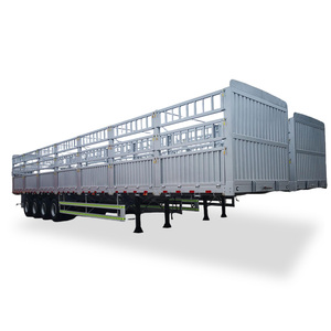 Semirremolque de Acero de 4 Ejes <span class=keywords><strong>para</strong></span> Transporte de <span class=keywords><strong>Ganado</strong></span> y Animales con Valla de Estacas, Capacidad de Carga de 100T - Product Image 6