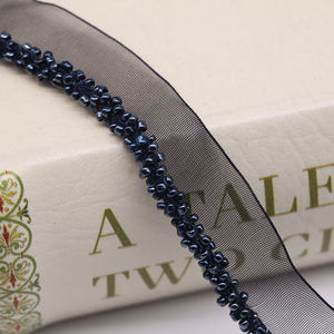 Oferta: Encaje de Tul Francés con Cuentas de 1.5cm de Ancho para Decoración de Ropa, Zapatos y Bolsos - Product Image 4