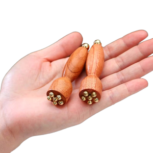 Masajeador Facial con Rodillo de Madera <span class=keywords><strong>para</strong></span> Ojos, 6 Dientes, Bolas de Latón y Cobre <span class=keywords><strong>para</strong></span> Aliviar la Hinchazón de los Ojos, Relajación Facial, Masaje Manual - Product Image 5