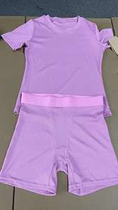 Productos Listos para Enviar, Pijamas, Camiseta de Canalé, Pantalones Cortos Tipo <span class=keywords><strong>Boxer</strong></span>, Ropa de Estar en Casa, Conjunto de Dos Piezas de Verano para <span class=keywords><strong>Mujer</strong></span>, Ropa, Pijamas <span class=keywords><strong>Mujer</strong></span> - Product Image 3