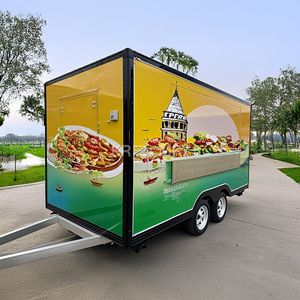 Camion de restauration rapide mobile à 4 roues pour pizza, glaces et barbecue avec équipement de cuisine - Product Image 2
