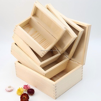 Scatola di immagazzinaggio in legno medio non finito con coperchio incernierato Decoupage gioielli fatti da te