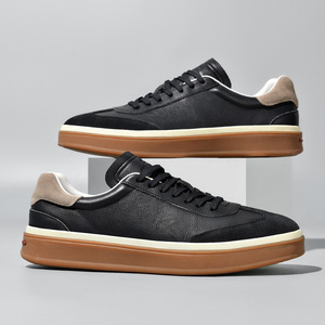 Zapatillas Retro de Lujo Ligero, de Cuero Genuino, Bajas, Estilo Alemán, Modernas, Sencillas, con Suela Plana Blanca Compuesta, para Todas las Estaciones - Product Image 1