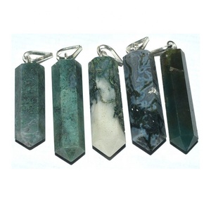 Agate mousse Pencil Pendentifs pendentifs agate druzy - Product Image 1