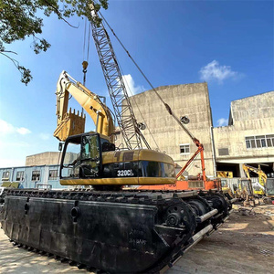 Excavadora Anfibia Usada CAT 320CL, Excavadora CAT 320, CAT 320C, 320CL, 320D, 320D2, Máquina de Dragado de Arena de Río, Lados de Bote Pontón - Product Image 5