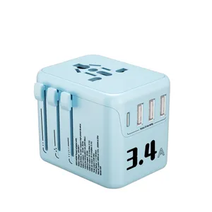 Usb E Tipo C Poder Viagem Mobile Adapter Us Eu Plug, Logotipo Personalizado Multifunction Universal Travel Adapter