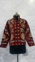 Veste matelassée en velours tricoté imprimé floral vintage pour femme, écologique, respirante, séchage rapide, en coton, élégante et décontractée