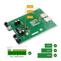 Module USB3.0 type-c à M.2 b-key 3G/4G/5G adaptateur de carte réseau avec double emplacement pour carte SIM et alimentation auxiliaire