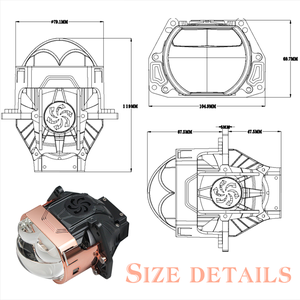 Nuevo proyector cuadrado de lente de coche de <span class=keywords><strong>3</strong></span> pulgadas con láser dual 6000K lente modificada para coche - Product Image 6